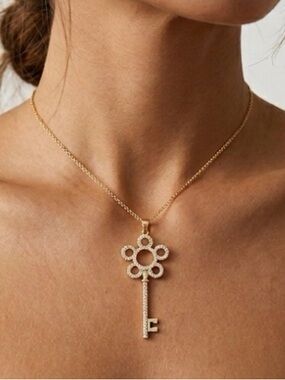 DAINTY Key Necklace | Cubic Zirconia Necklace | 21st Birthday Gift |